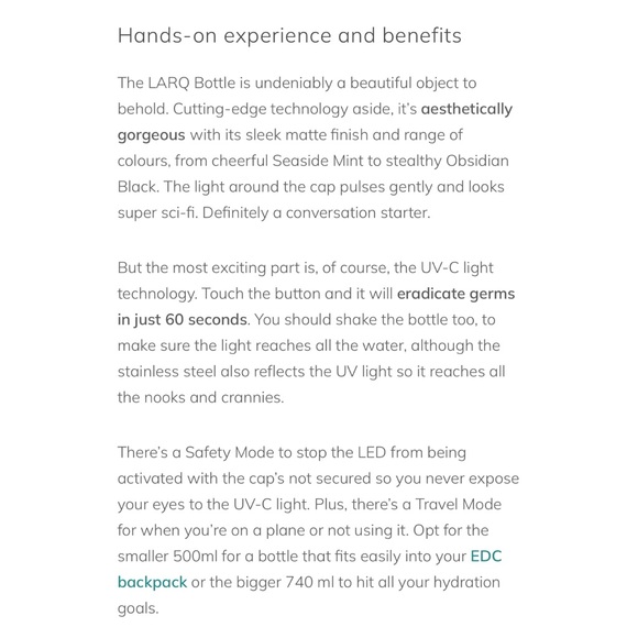 LARQ water bottle - Picture 7 of 12